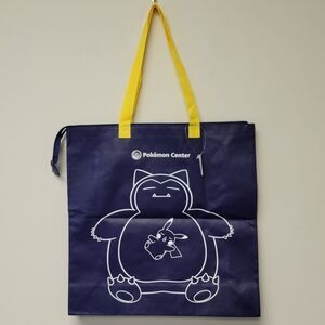 Pokemon Center Snorlax Pikachu Japan Extra Large Blue Tote Bag